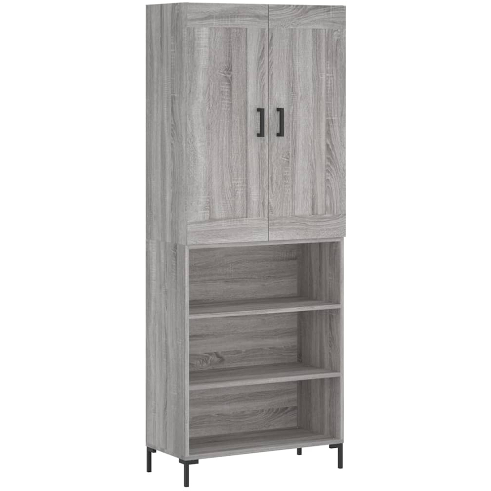 vidaXL 2 Door 3 Shelf Grey Sonoma Highboard Image 2