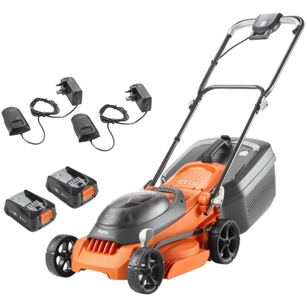 Flymo 9705383-01 36V EasiStore 340R 34cm Cordless Lawn Mower Kit 2.0 Image 1