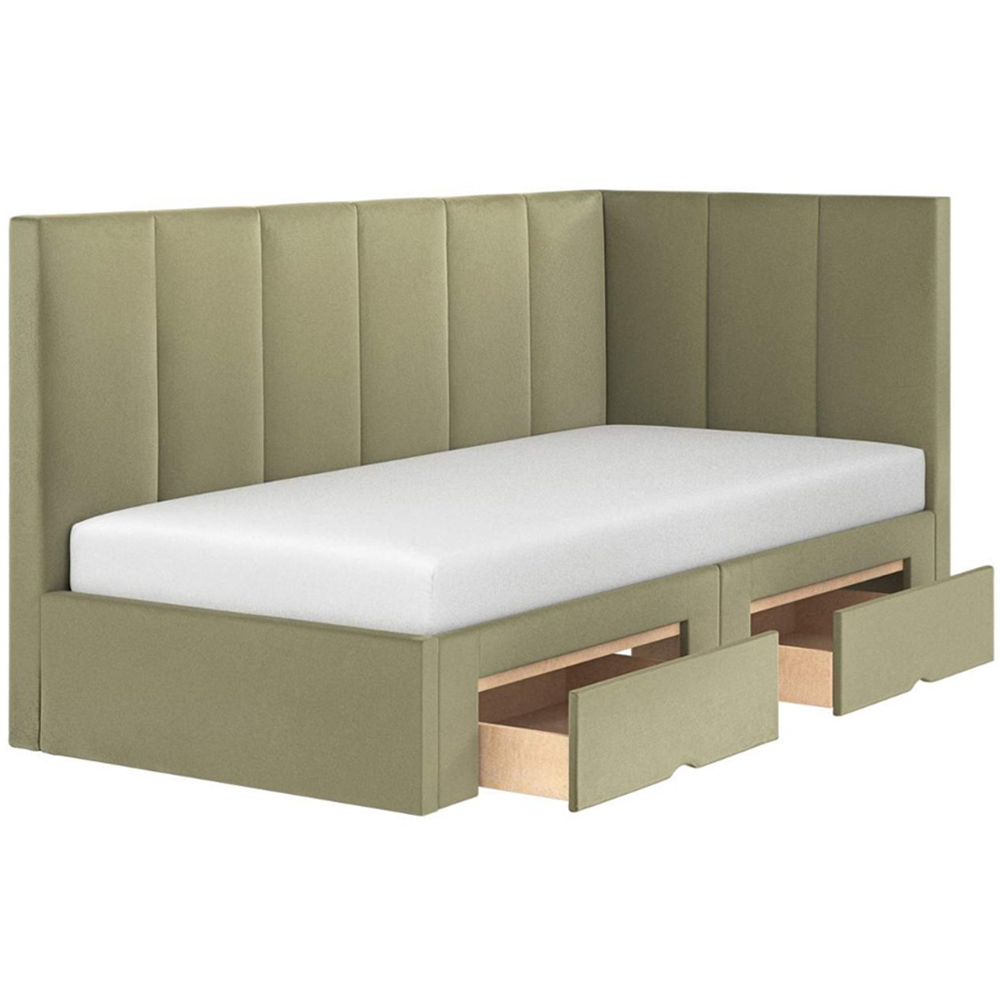 Flair Harley 2 Drawers Olive Green Velvet Bed Frame Image 3