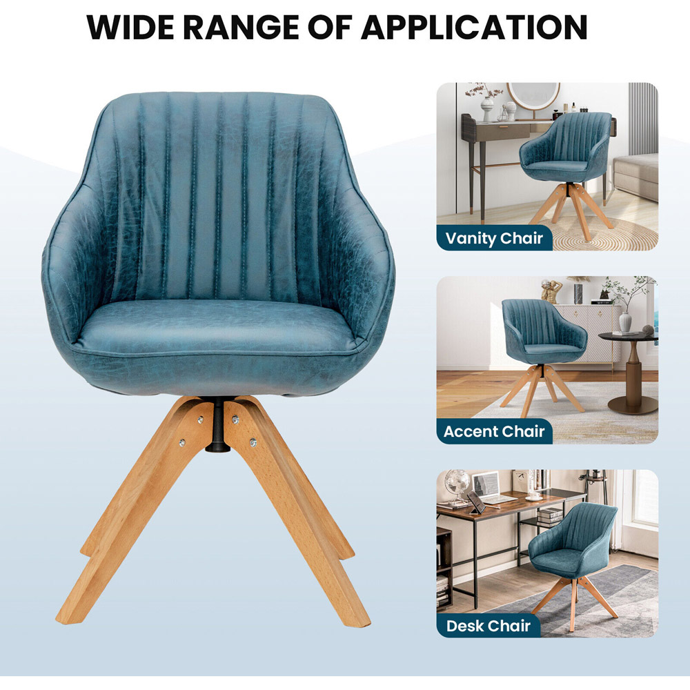 Costway Blue Swivel Accent Chair Set of 2 Image 7