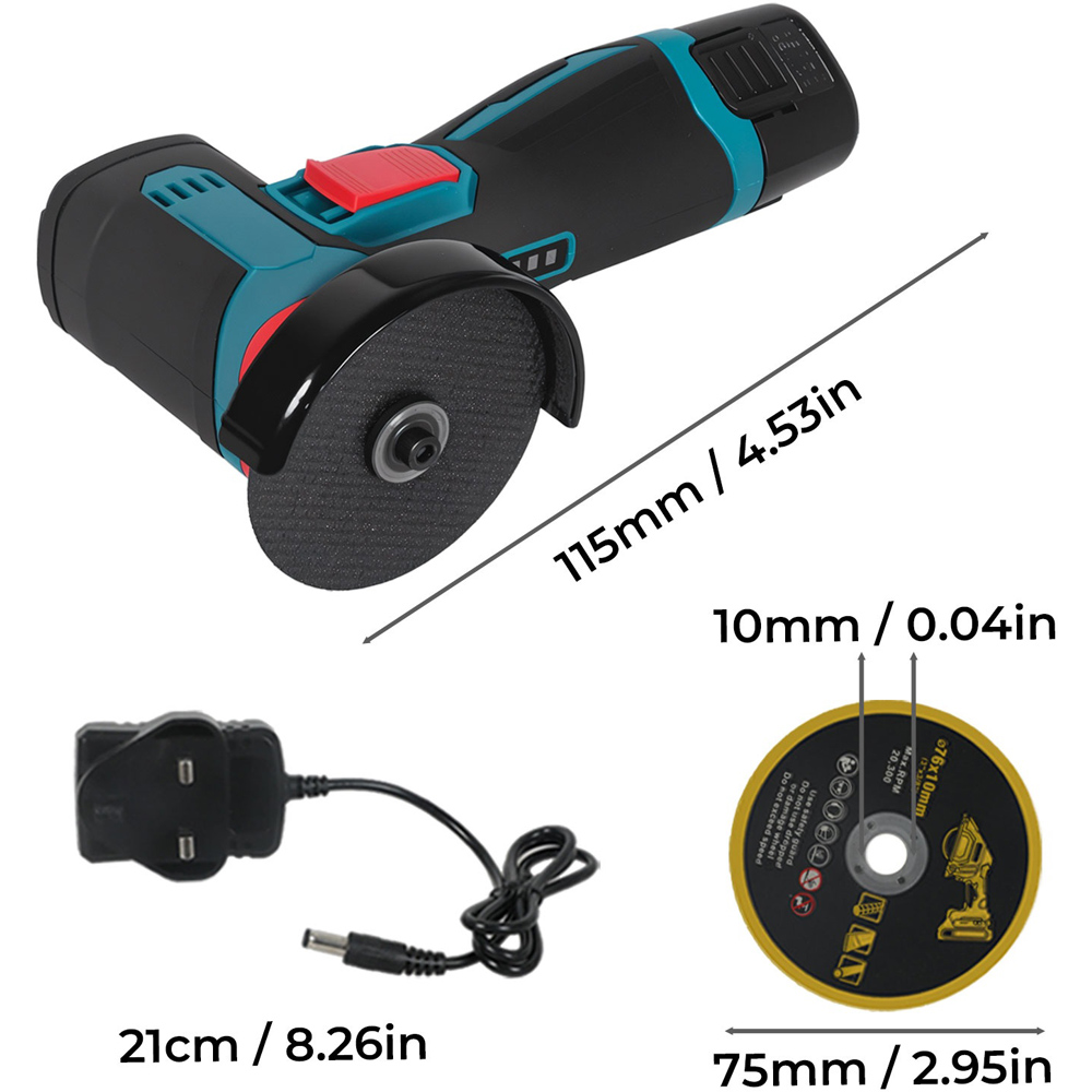 Traderight HW0293-UK Cordless Angle Grinder with 2 Batteries and Charger 12V Image 9