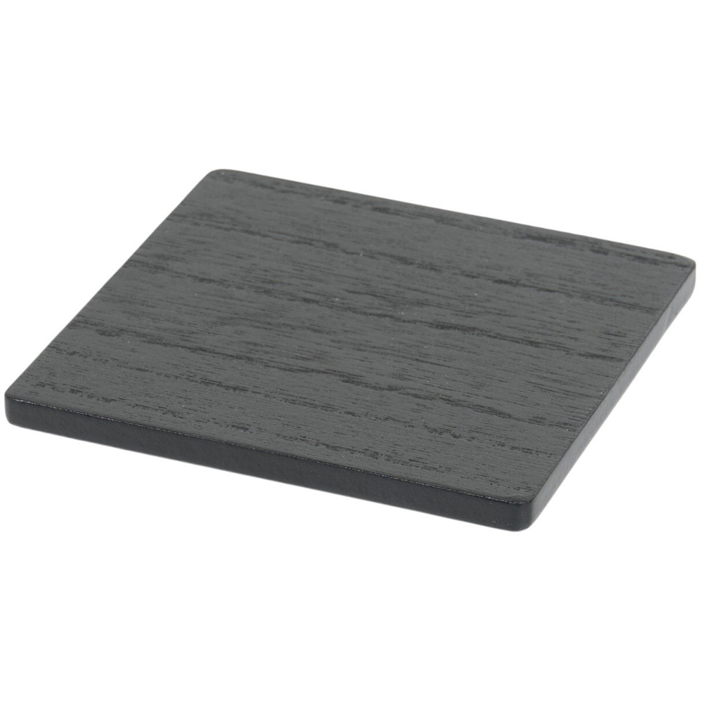 Set of 4 Faux Wood Coasters Black Image 3
