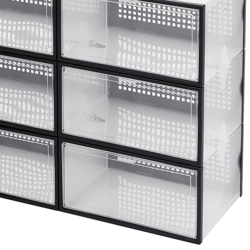 Living and Home Set of 12 Clear Plastic Stackable Shoe Storage Box 18cm Image 7
