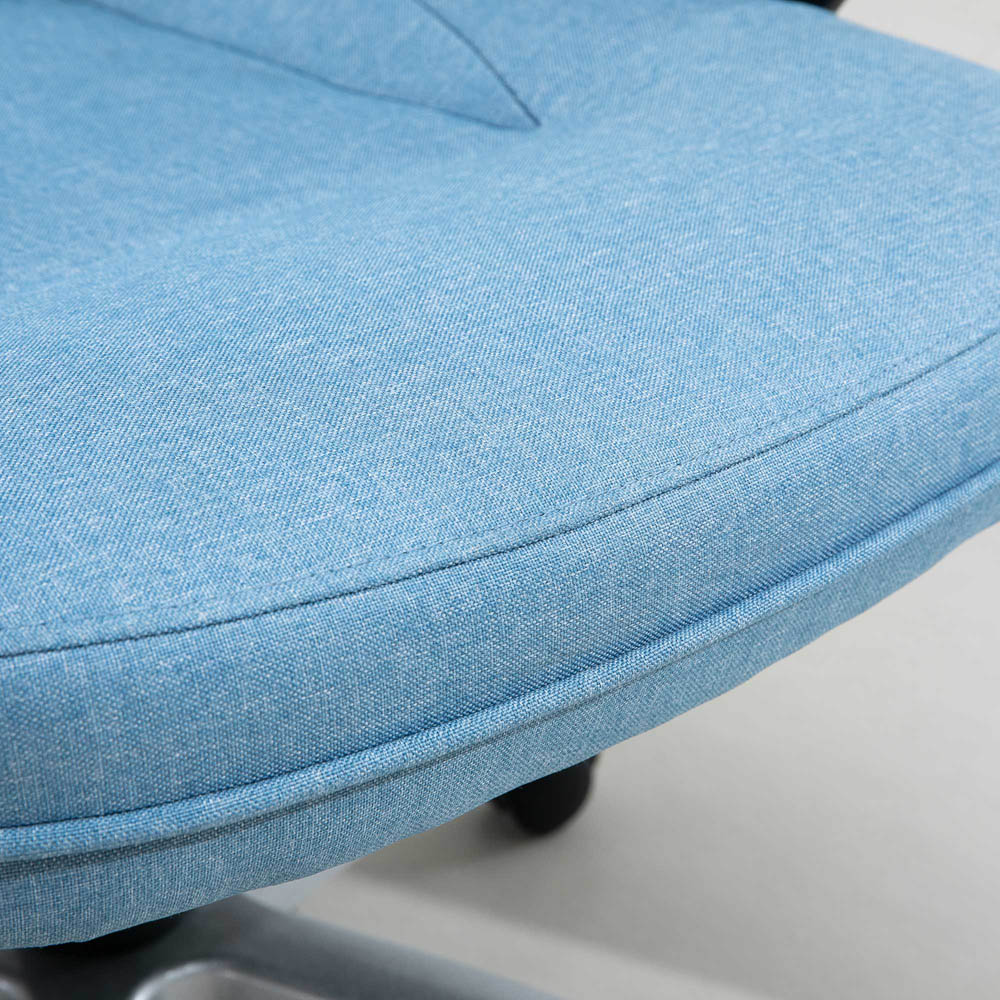Portland Blue Linen Swivel Office Chair Image 6