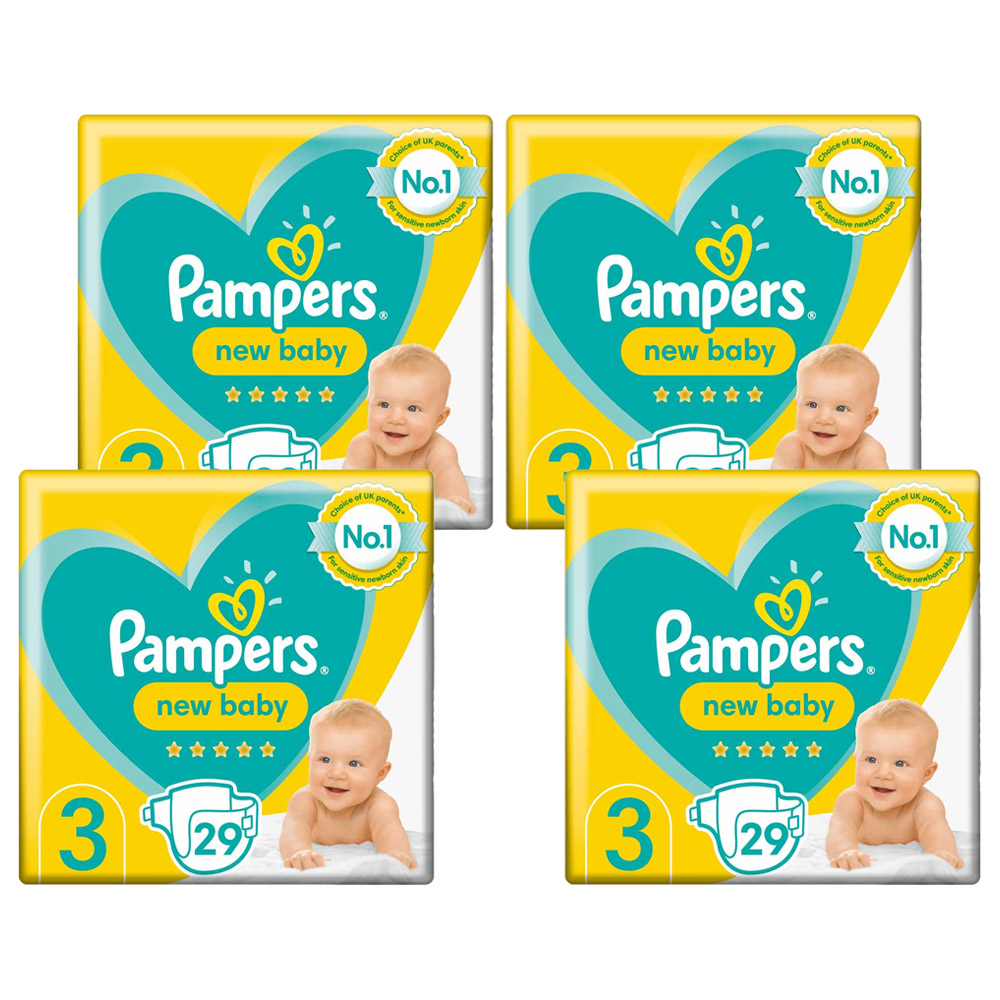 Pampers New Baby Nappies 29 Pack Size 3 Case of 4 Image 1