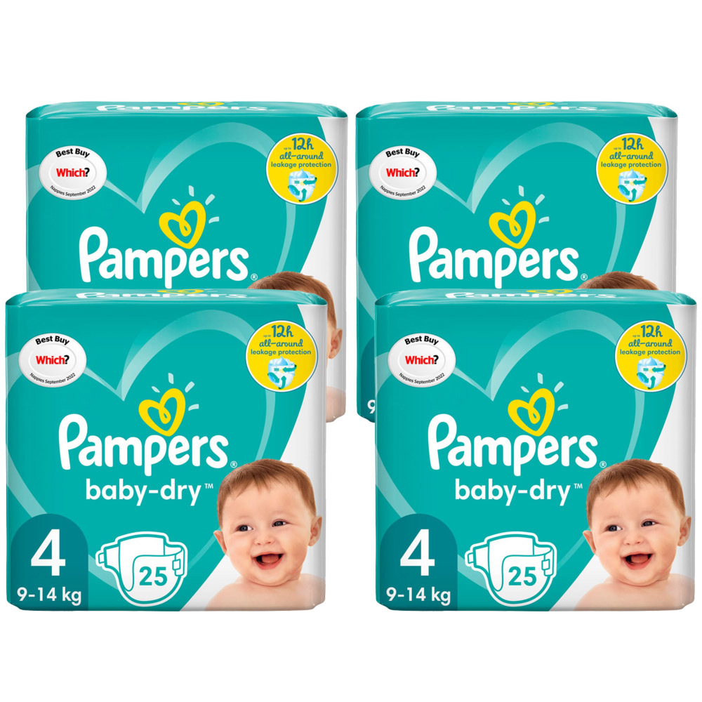 Pampers Baby Dry Nappies 25 Pack Size 4 Case of 4 Image 1