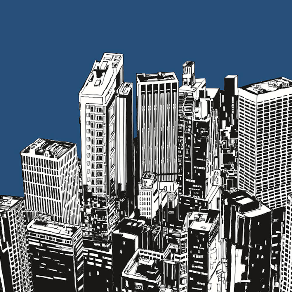 Origin Murals Urban City Skyscrapers Gold Wall Mural Image 2