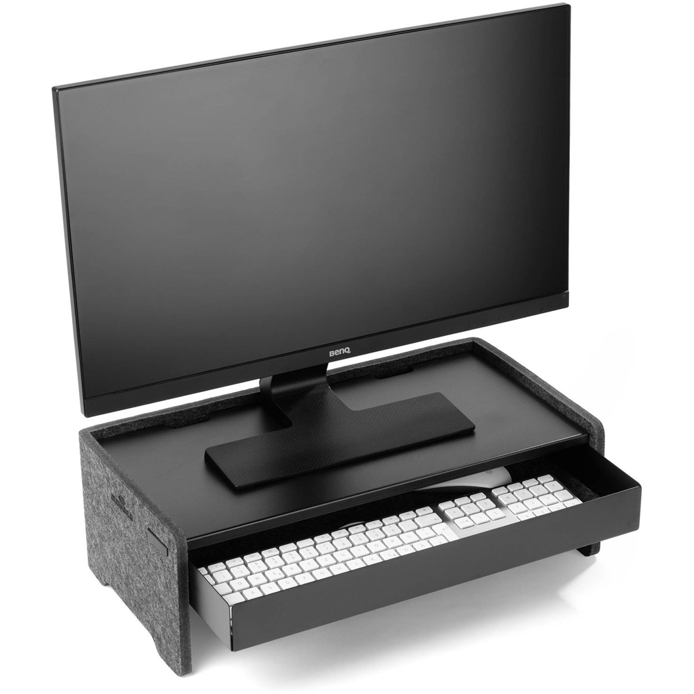 Durable Felt Lined Metal Drawer for Monitor Stand Riser Image 6