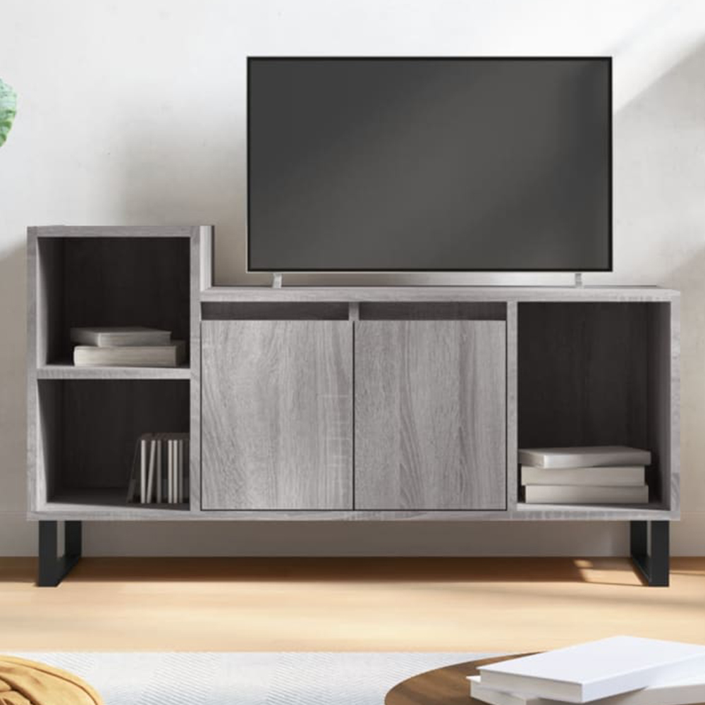 vidaXL 2 Door 3 Shelf Grey Sonoma TV Cabinet Image 1