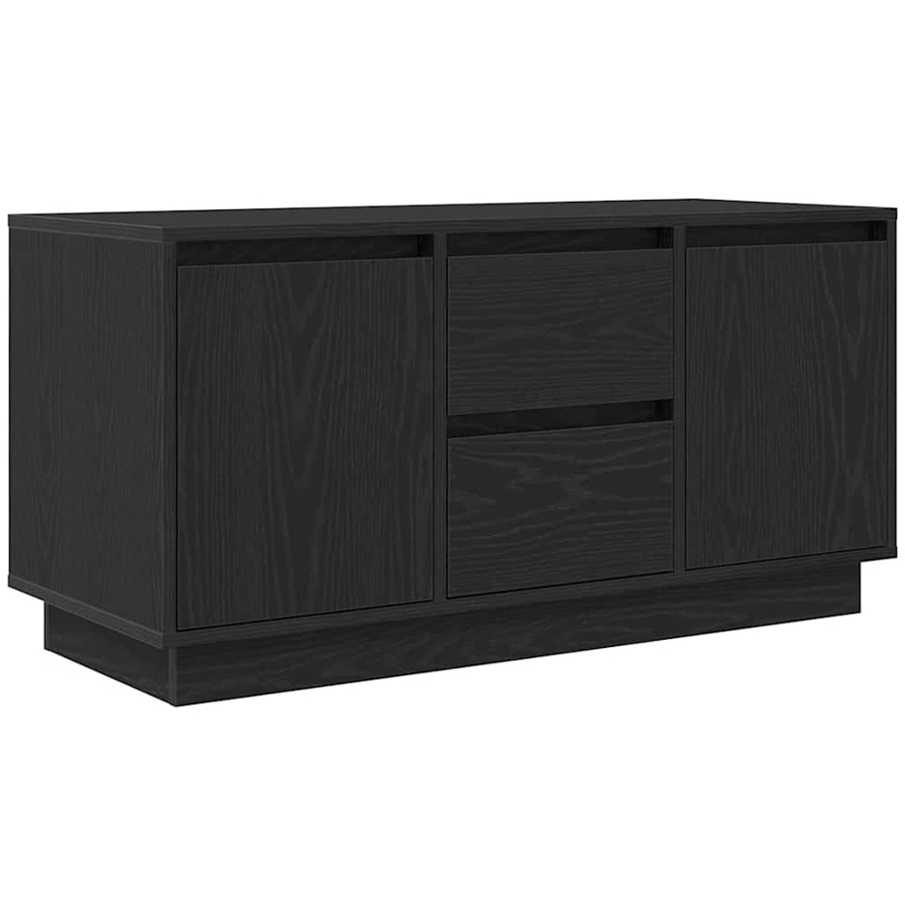 vidaXL 2 Door 2 Drawer Black Oak LED TV Cabinet Image 2