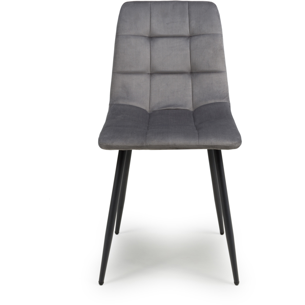 Madison Set of 4 Grey Brushed Velvet Dining Chair Image 6