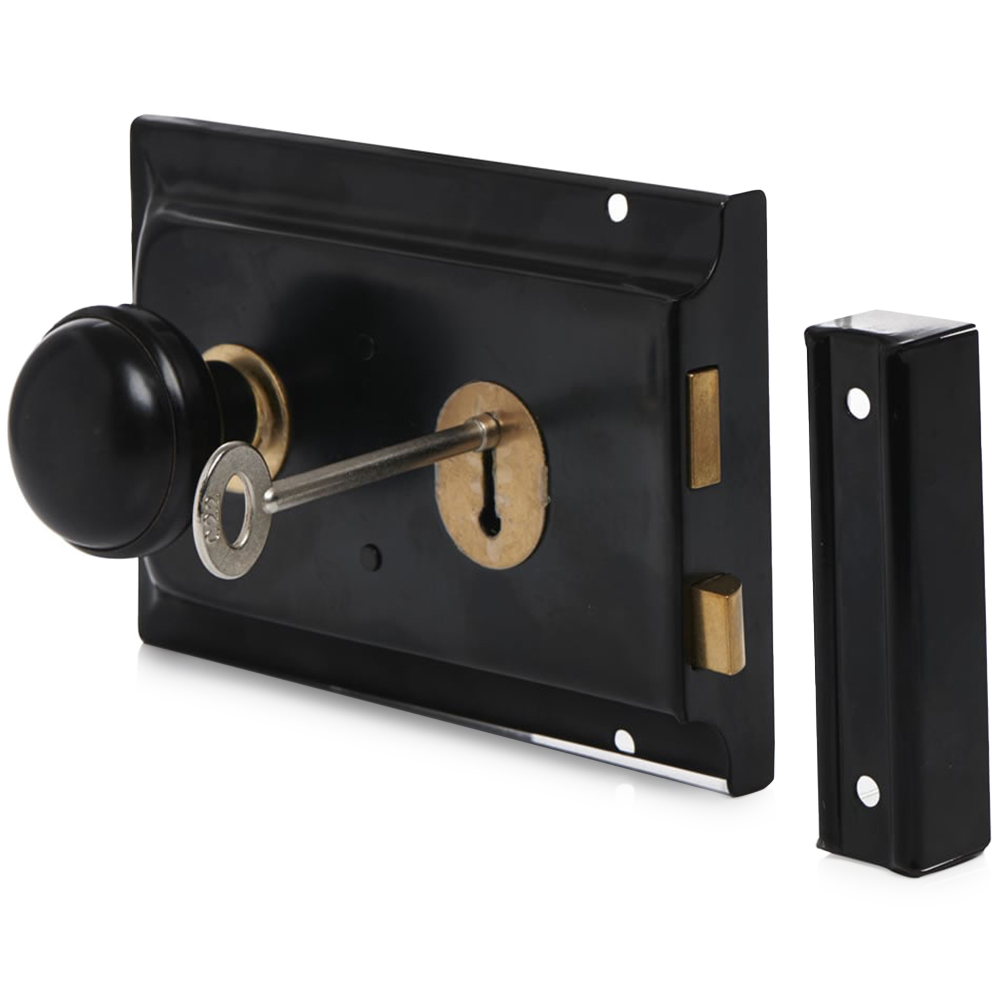 Wilko Black Sterling Ring Sash Lock with Knob Image