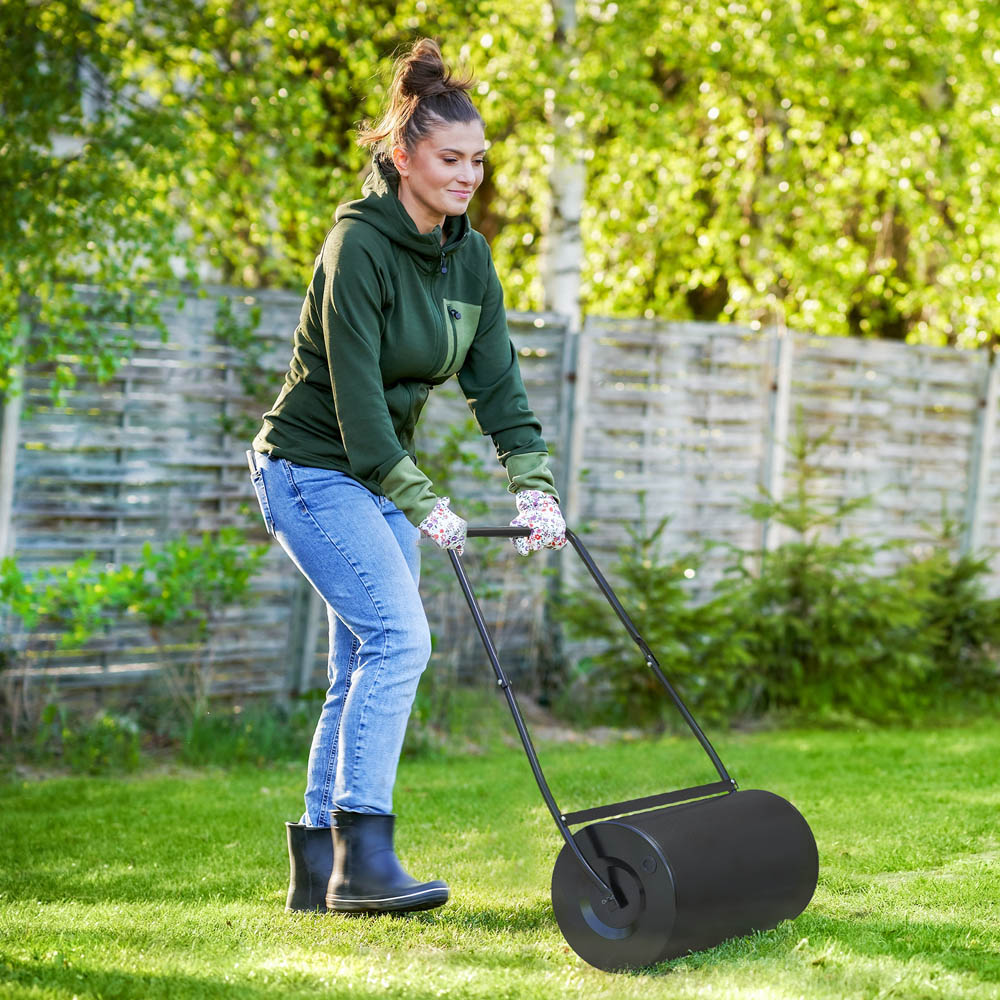 DURHAND 46L Black Fillable Steel Lawn Roller Image 2