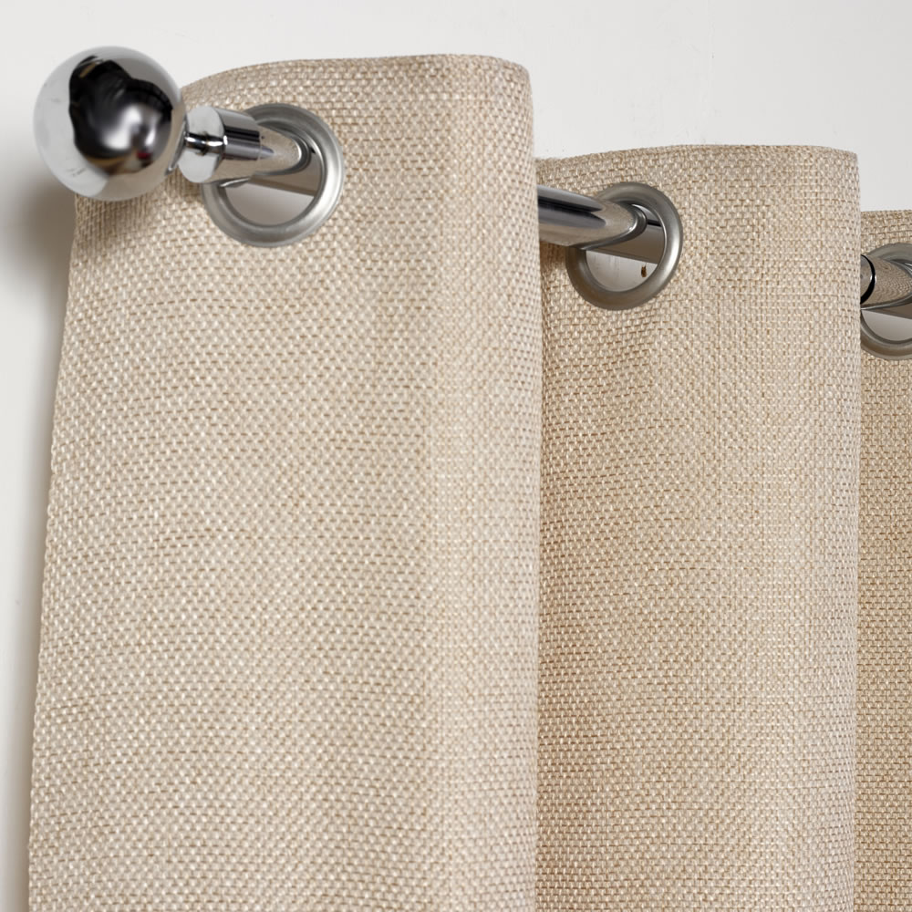 Wilko Natural Basketweave Lined Eyelet Curtains 228 W x 228cm D Wilko