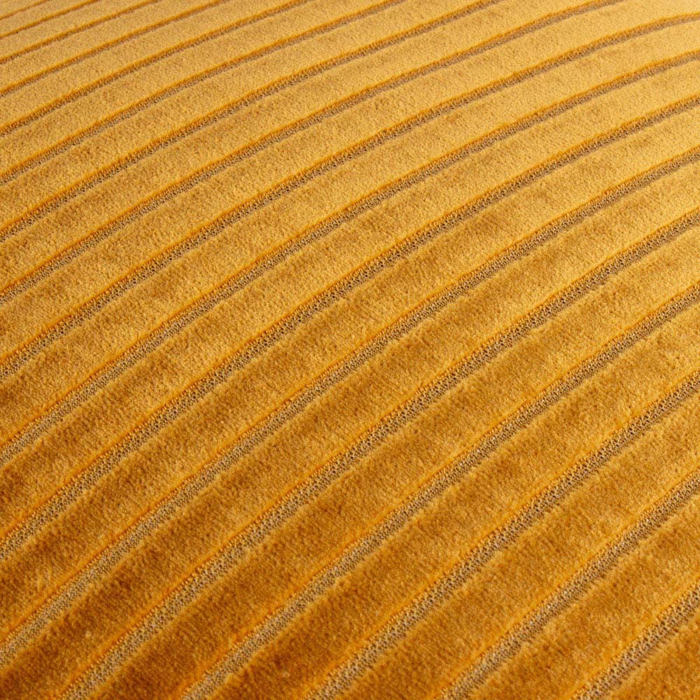 Paoletti Savoy Stripe Gold Velvet Cushion 50 x 50cm Image 4