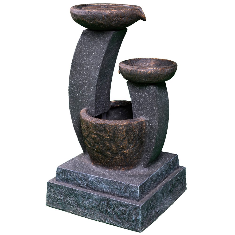 MDA Designs Shinto Garden Outdoor Water Feature with LED Lighting Image 1