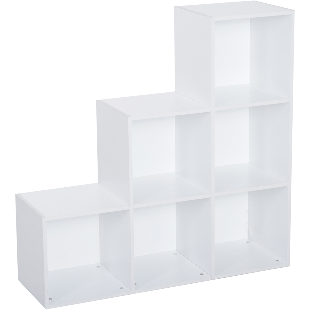 HOMCOM 6 Cube White Bookcase Image 2