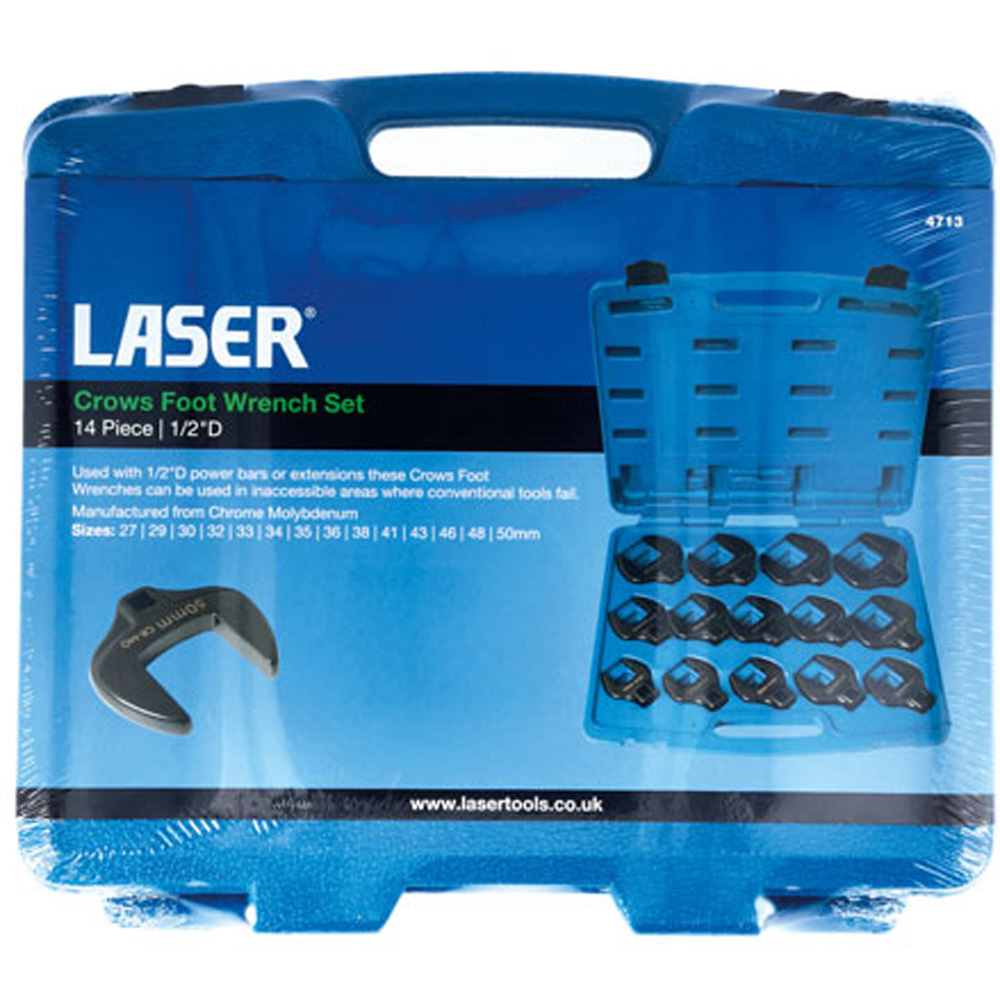Laser 4713 14 Piece 1/2 inch Crows Foot Wrench Set Image 8