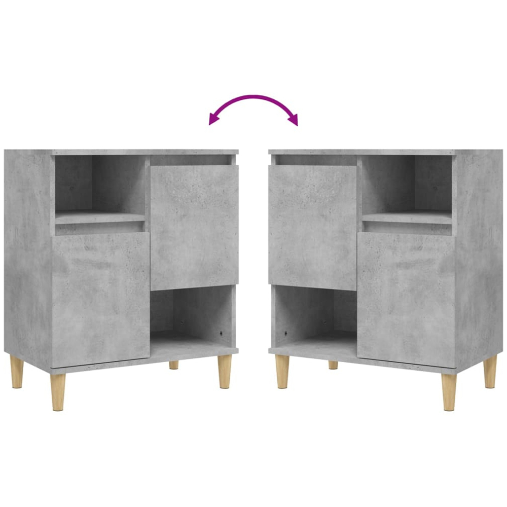 vidaXL 2 Door 2 Shelf Concrete Grey Sideboard Image 7