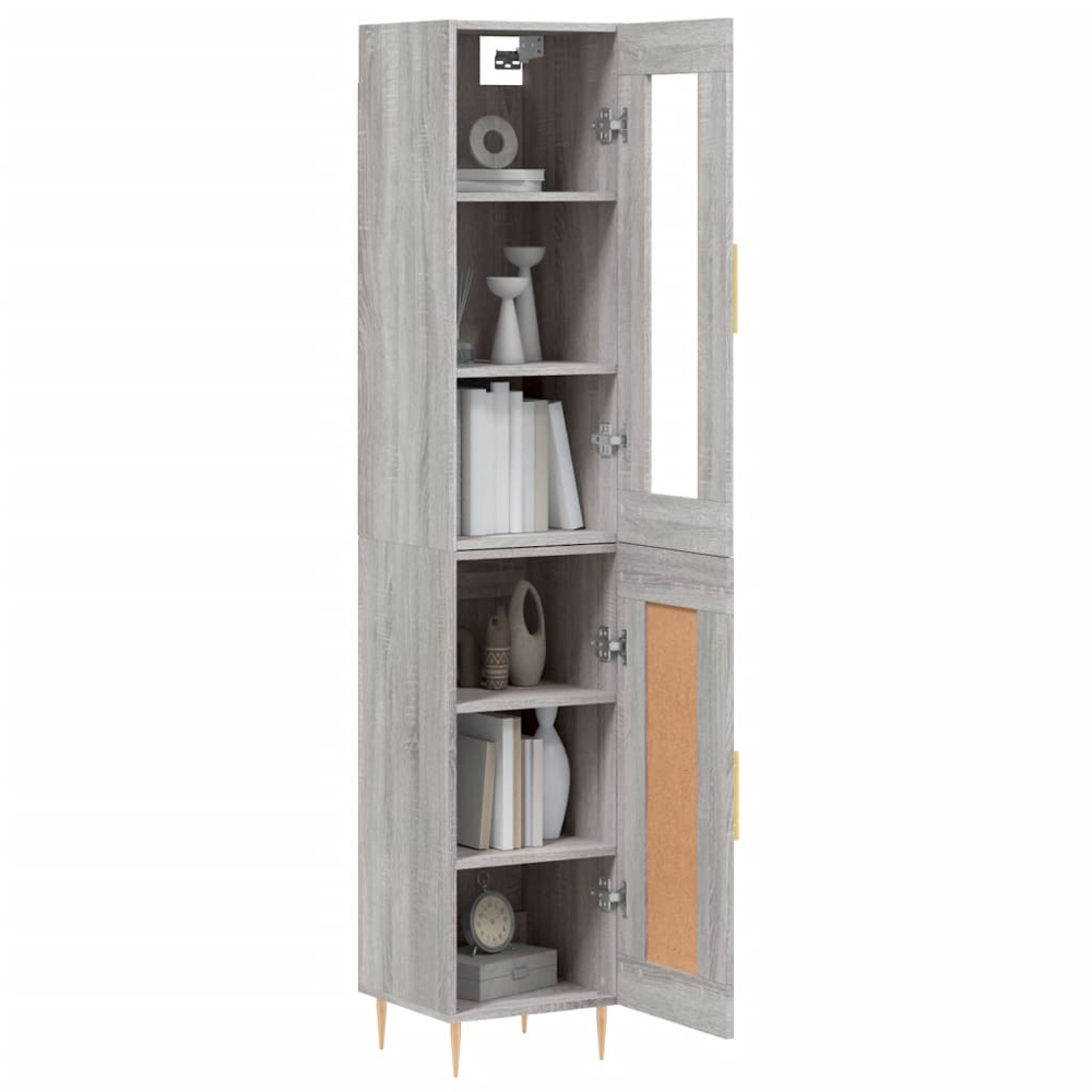 vidaXL 2 Door Grey Sonoma Highboard Image 3