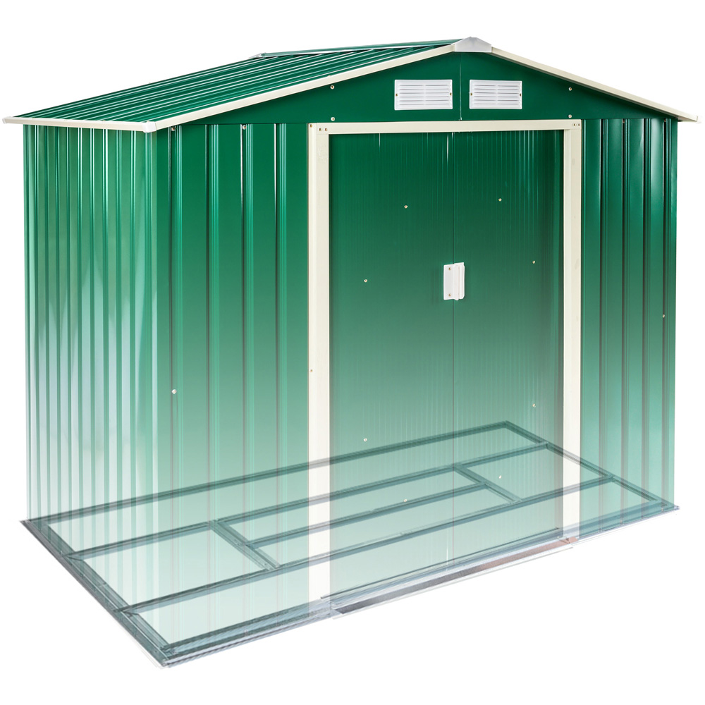 tectake Green and White Gable Roof Shed Image 3