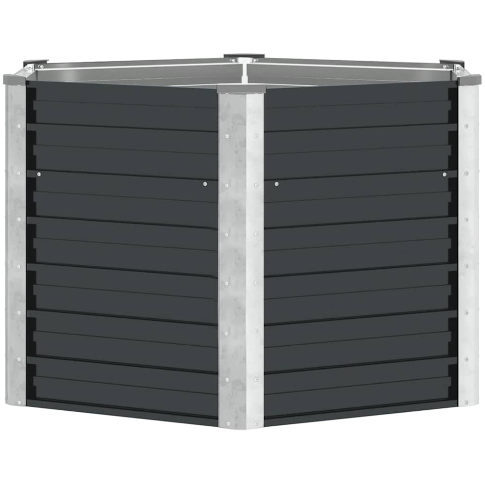 vidaXL Anthracite Galvanised Steel Raised Garden Bed 77 x 129 x 129cm Image 2