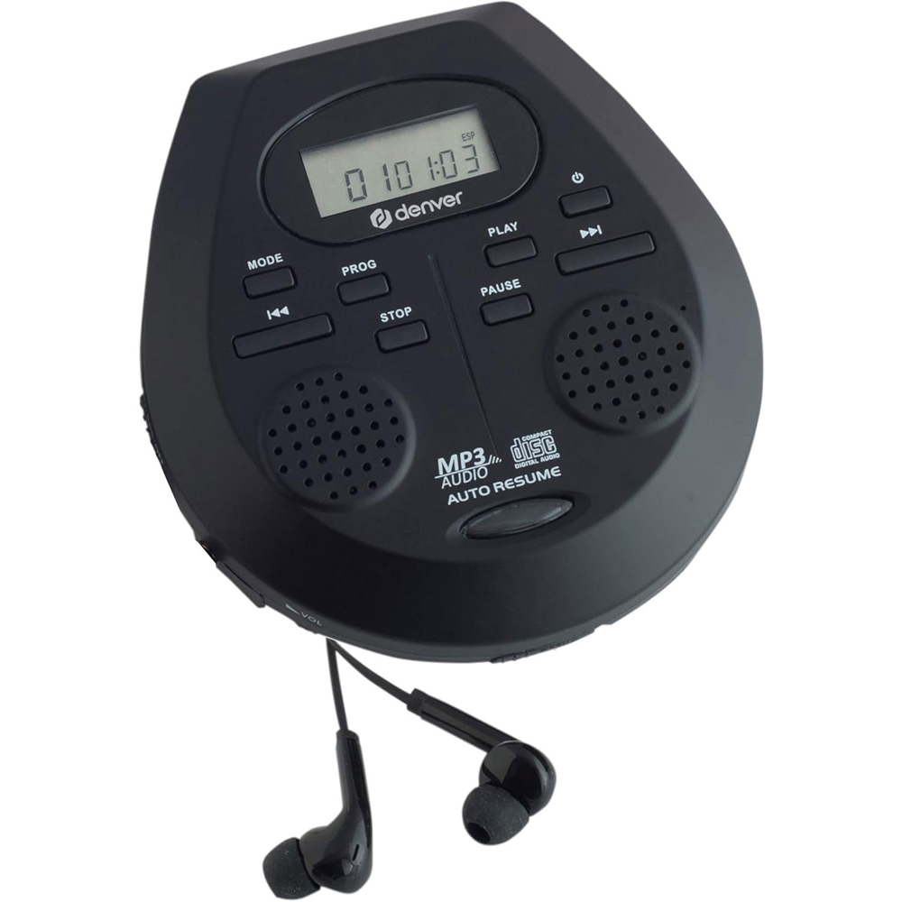 Denver DMP-395 Black Portable CD Player Image 1