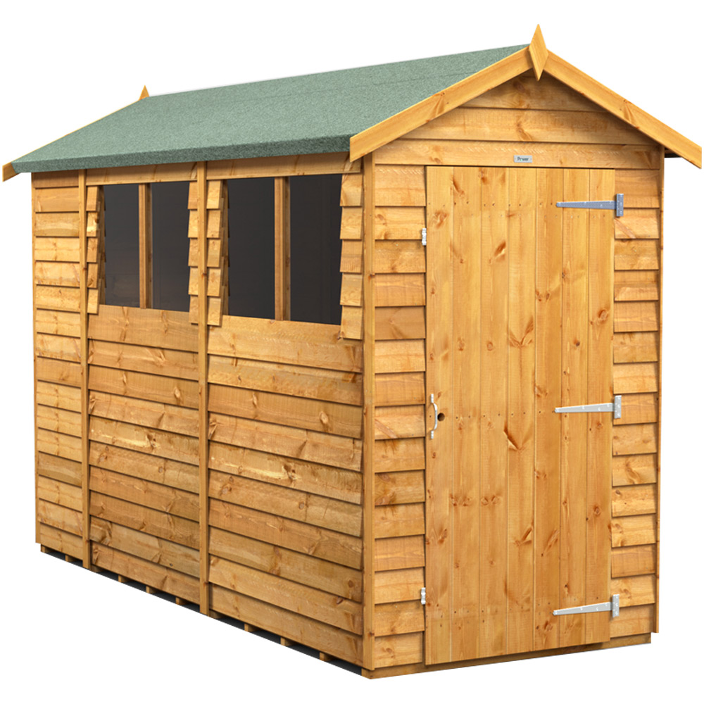 Power Sheds 10 x 4ft Overlap Apex Wooden Shed with Window Image 1