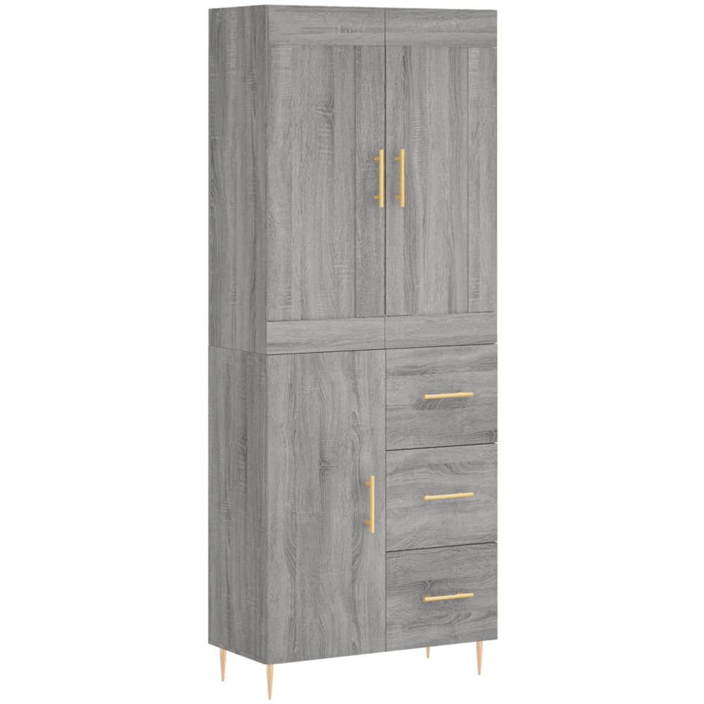 vidaXL 3 Door 3 Drawer Grey Sonoma Highboard Image 2