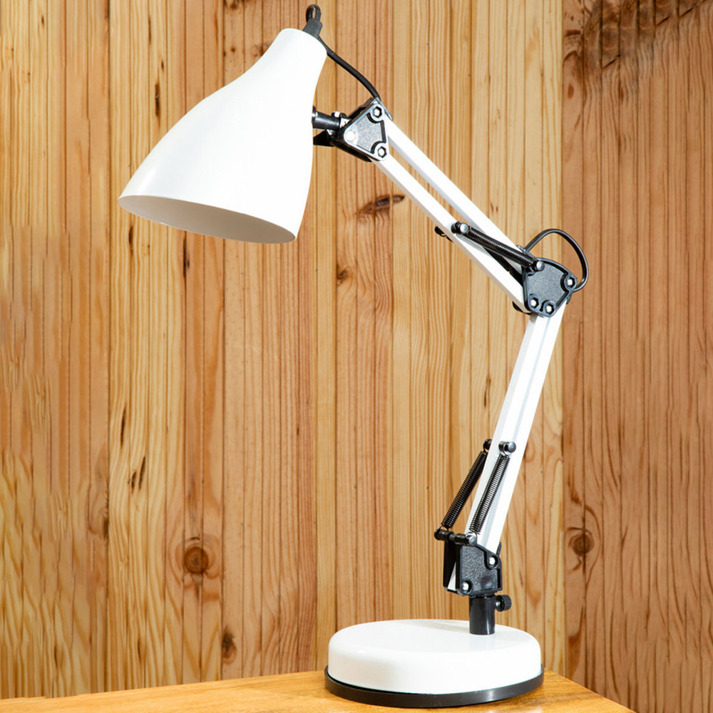 Premier Housewares Finley White Desk Lamp Image 2