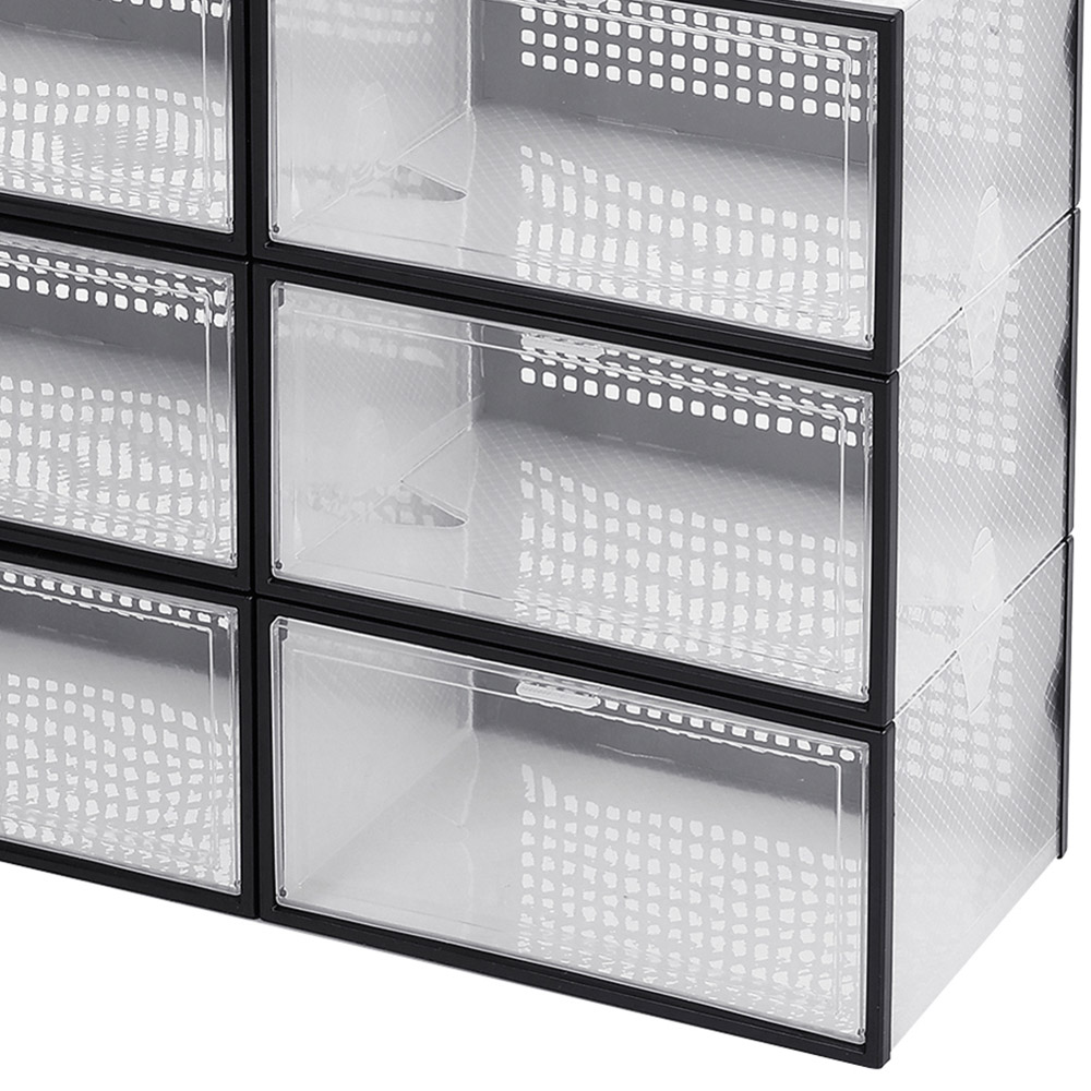 Living and Home Set of 12 Clear Plastic Stackable Shoe Storage Box 16.5cm Image 6