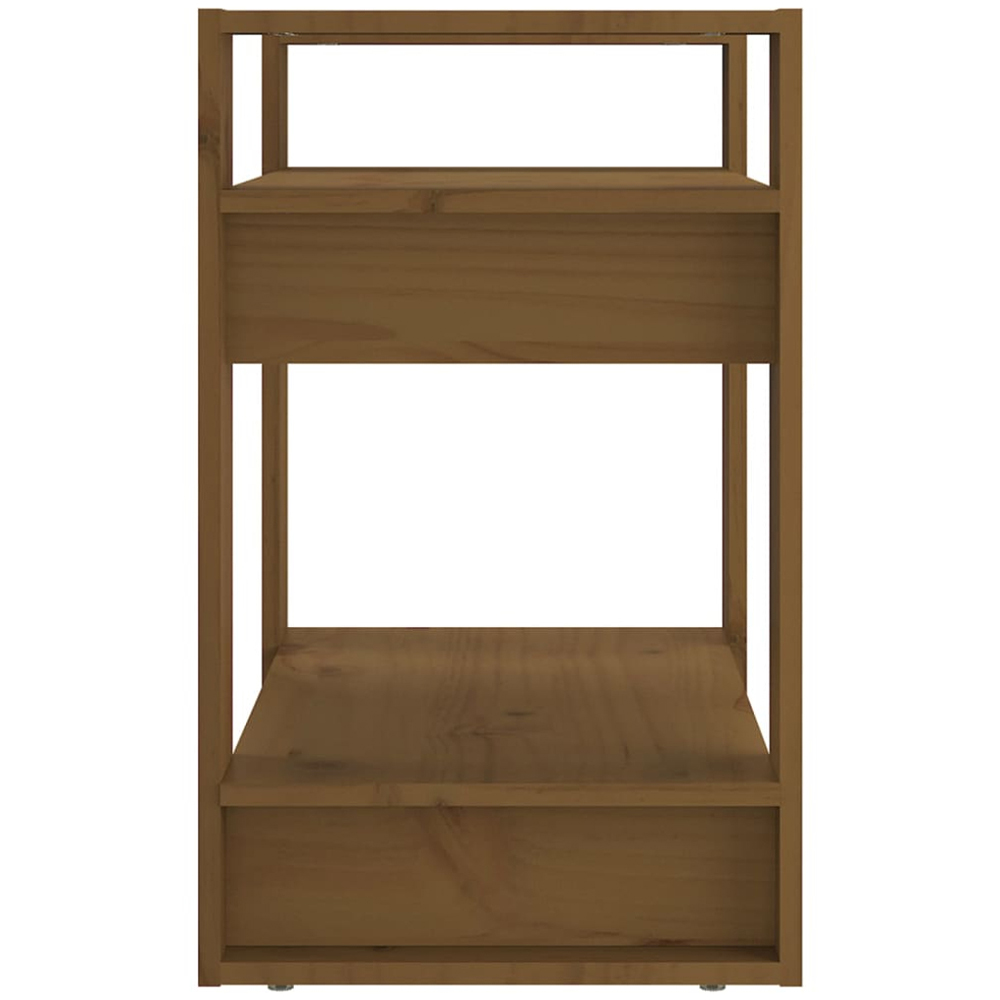 vidaXL 2 Shelf Honey Brown Solid Pine Wood Bookcase Image 4