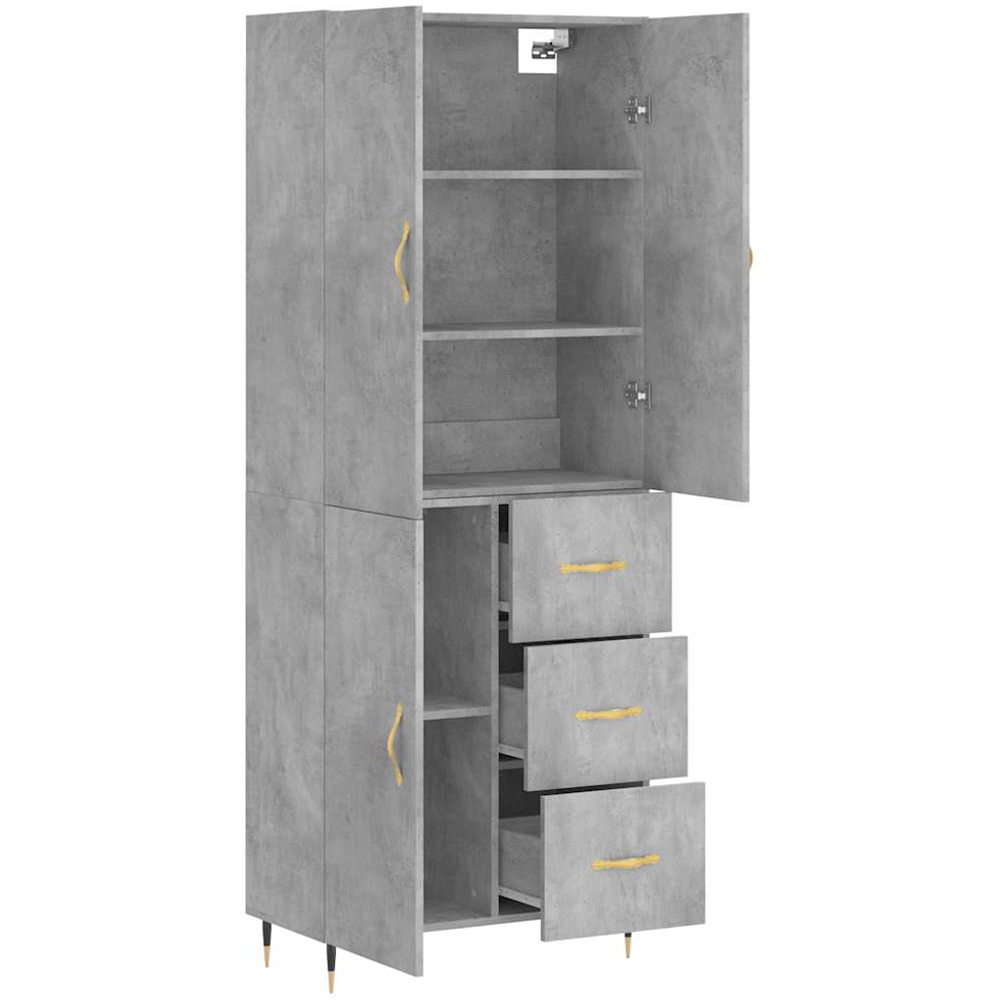vidaXL 3 Door 3 Drawer Concrete Grey Highboard Image 4