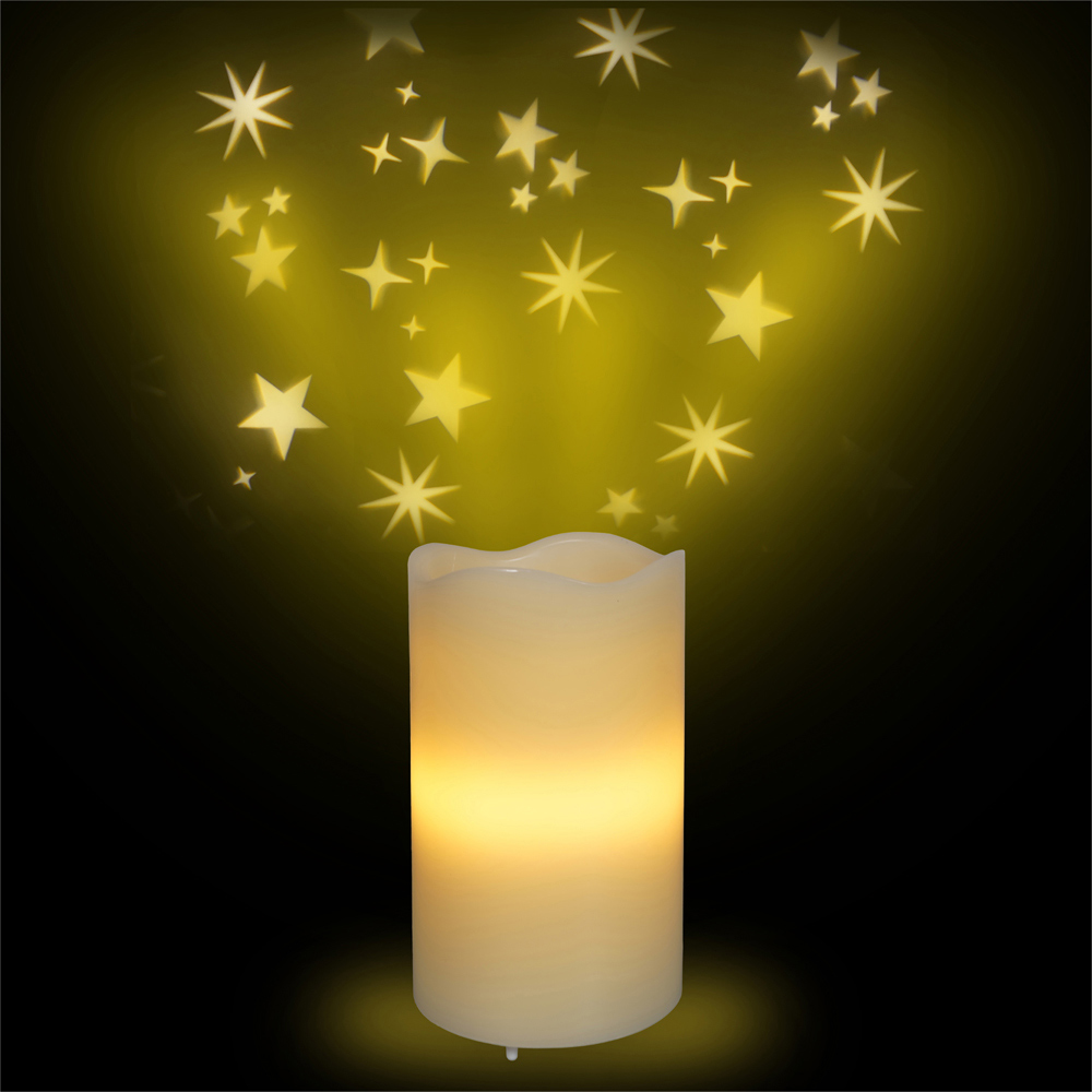 St Helens White Star LED Candle Projector Image 2