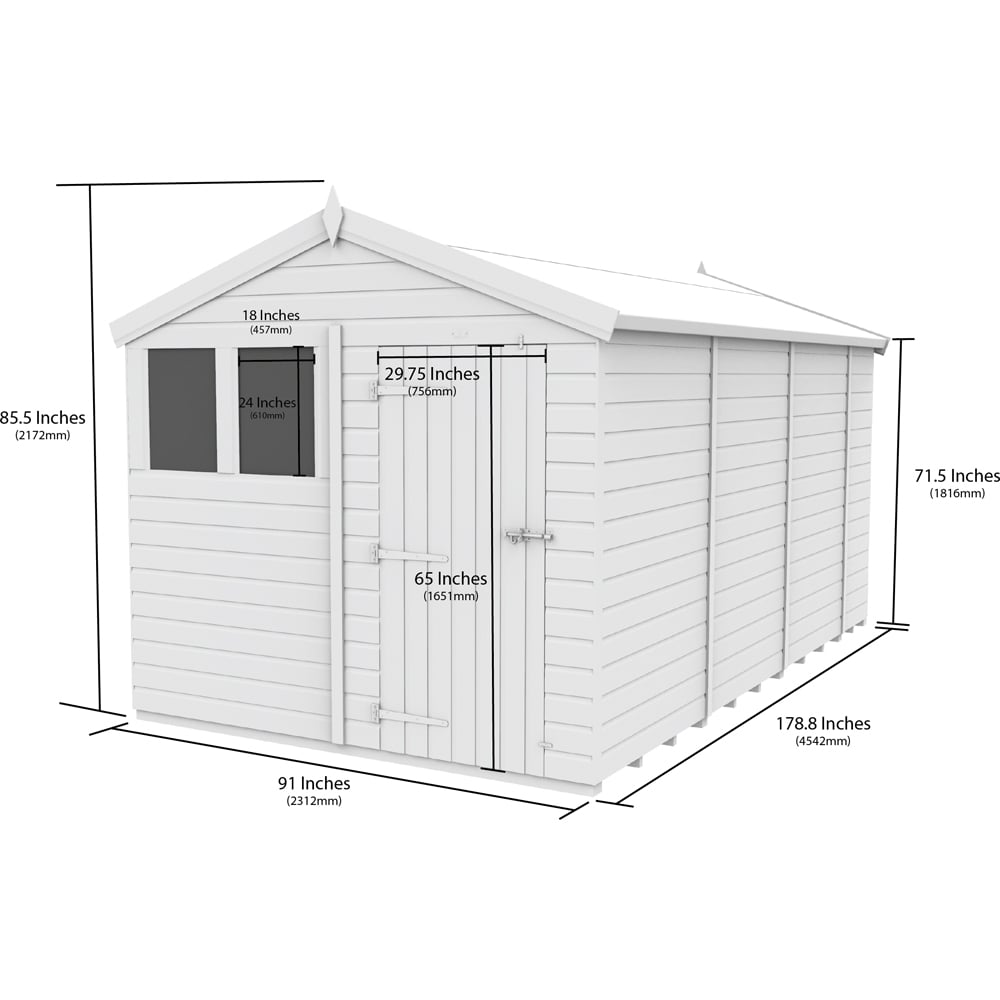 DIY Sheds 8 x 15ft Tongue and Groove Timber Apex Security Shed Image 9