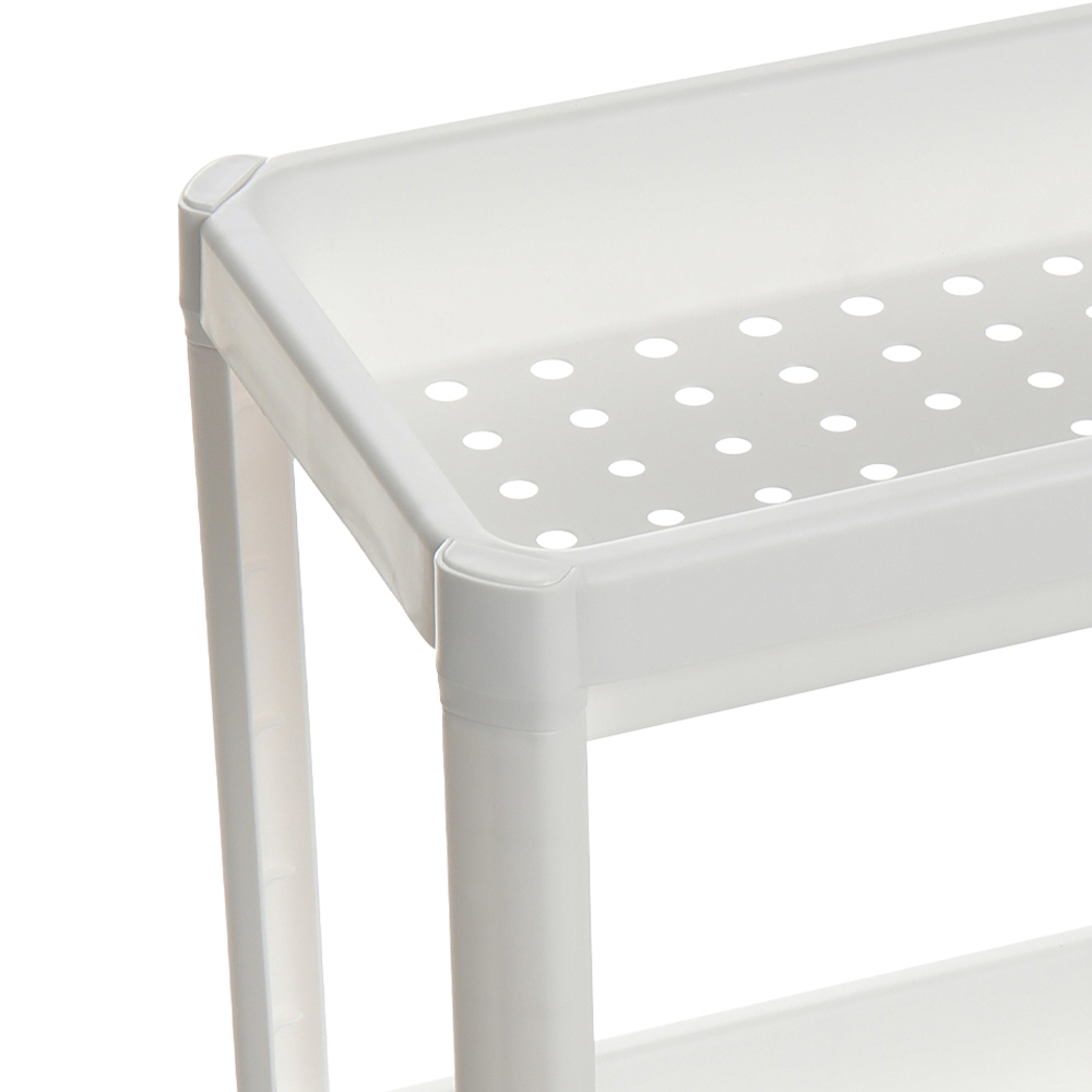 H&O Direct 4 Shelf White Plastic Storage Rack with Drainage Holes Image 4