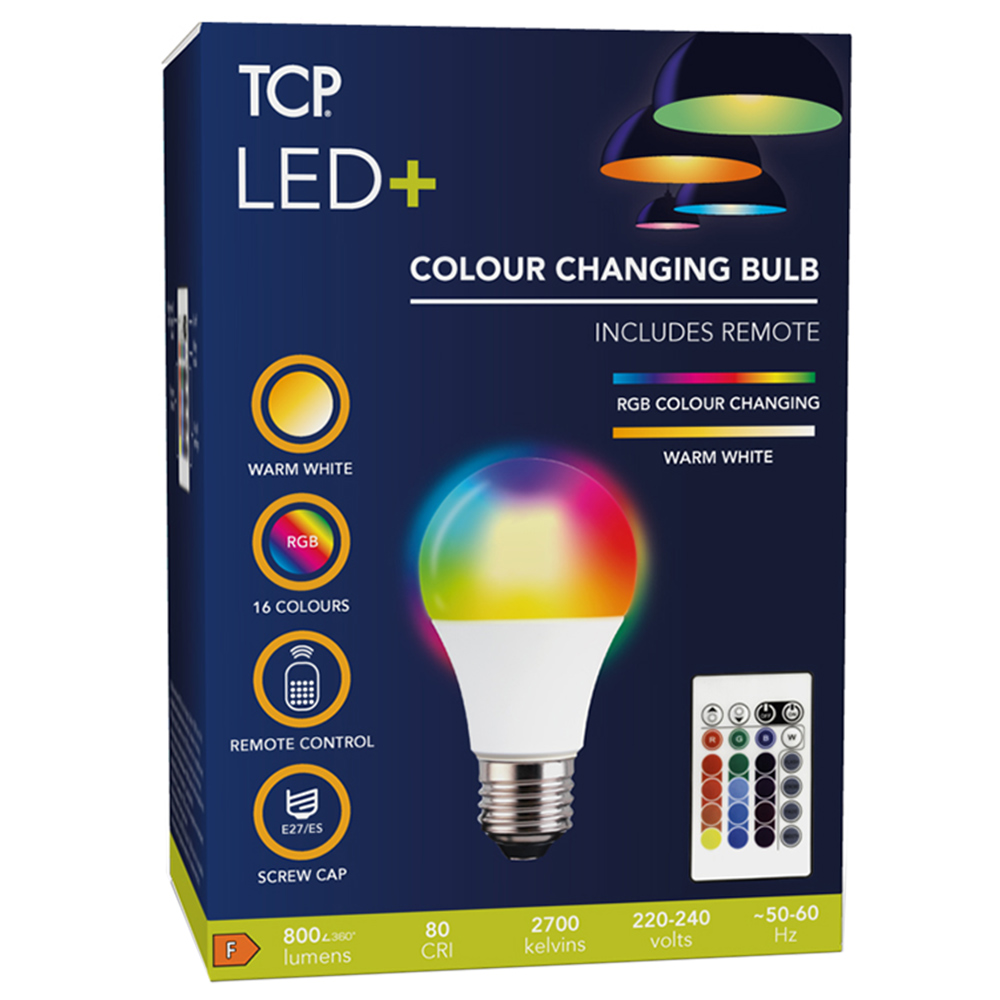 TCP 1 pack Screw E27/ES LED 3.5W RGB Remote-Contro lled Classic Light Bulb Image 1