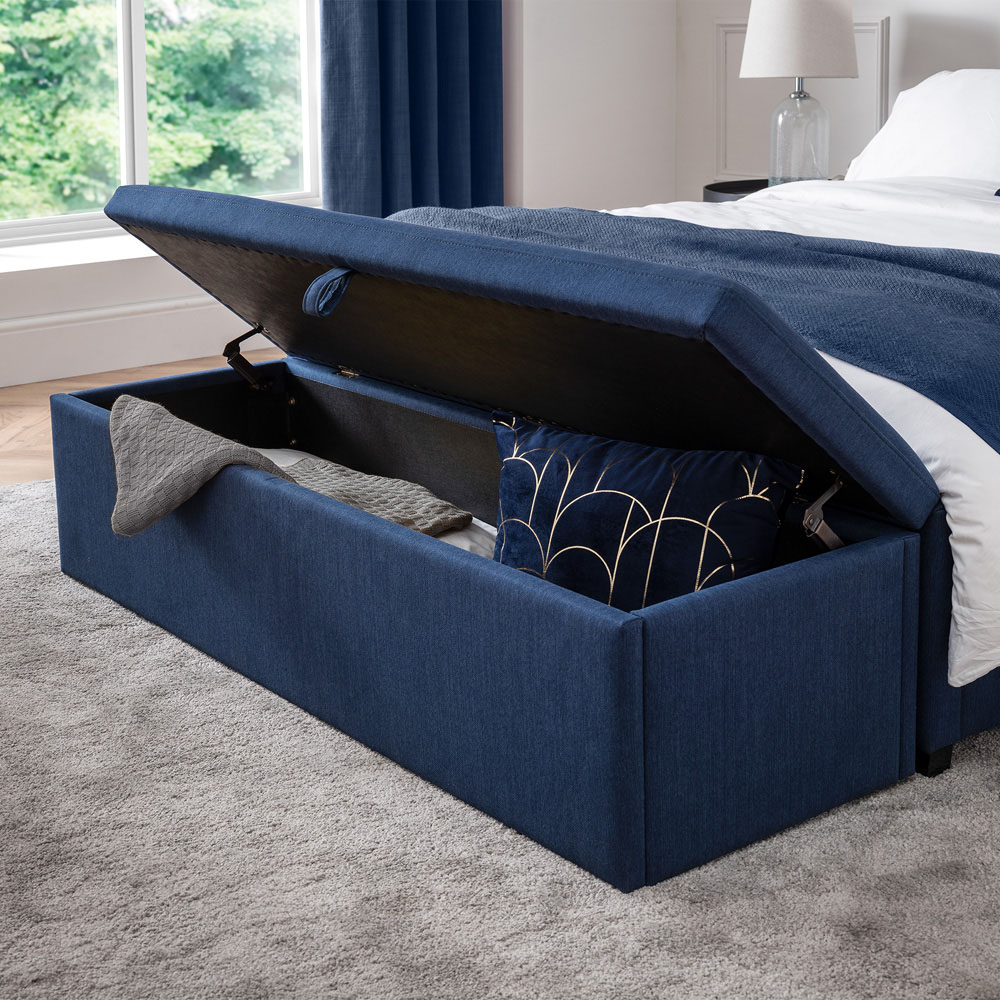 Julian Bowen Sorrento Blue Linen Blanket Box Image 9