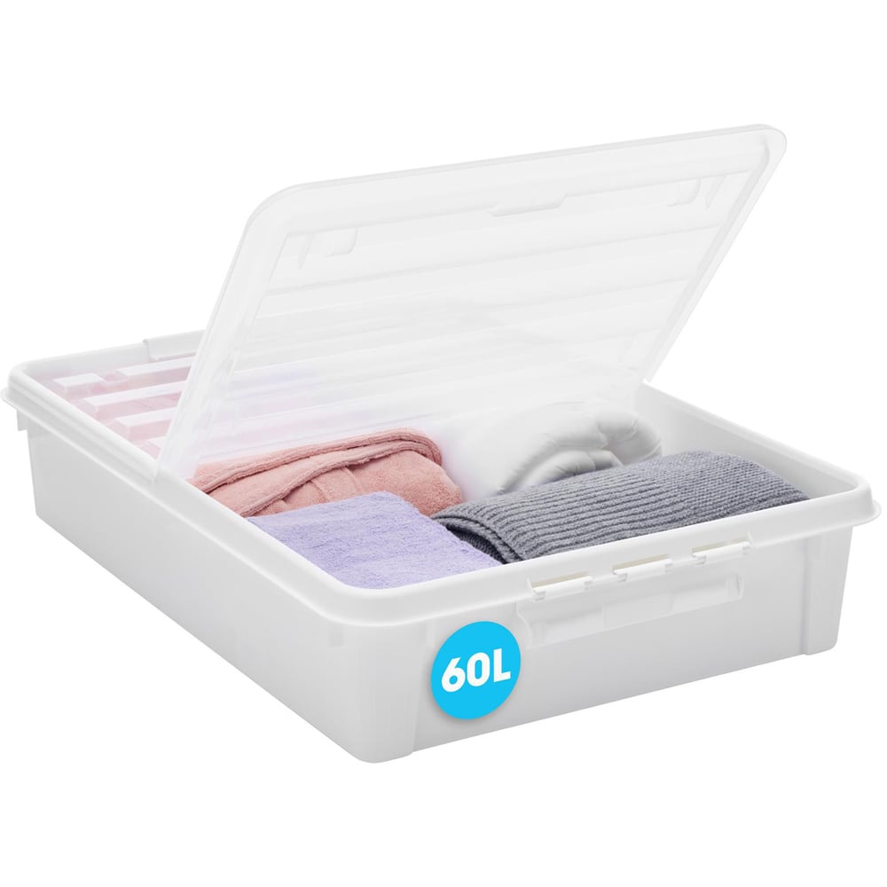 SmartStore Bedroller Underbed Storage Box with Transparent Lid 60L 2 Pack Image 4