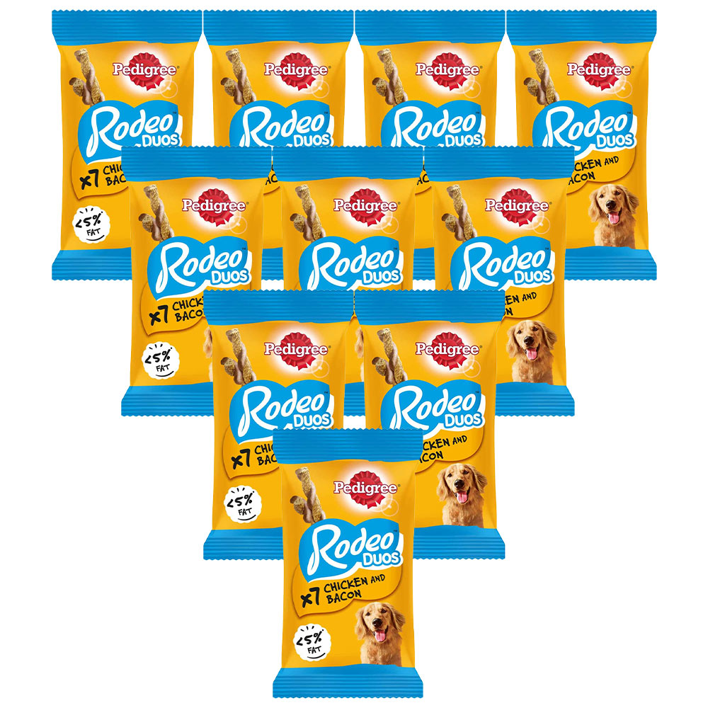 Pedigree Rodeo Duos Chicken and Bacon Adult Dog Treats Case of 10 x 123g Image 1