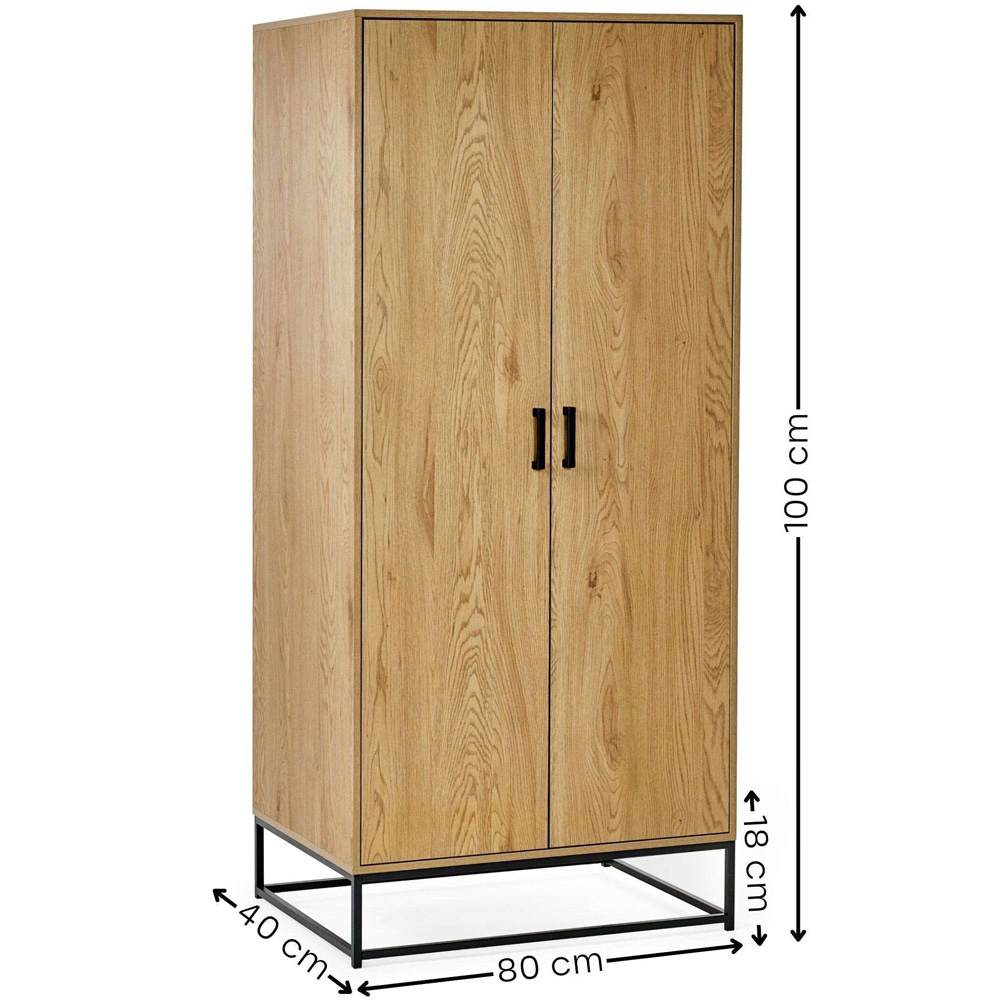 Julian Bowen Harlow 2 Door Light Oak Effect Wardrobe Image 9