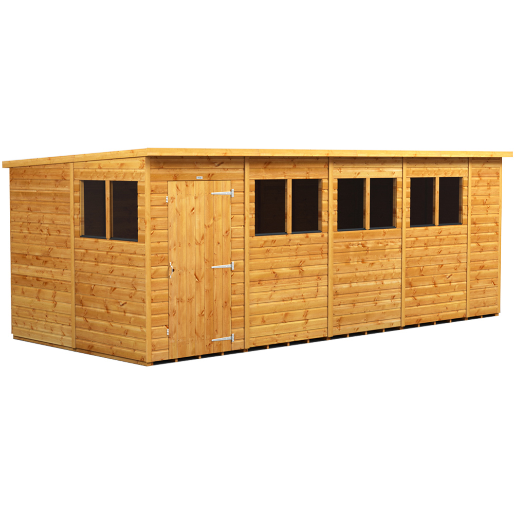 Power Sheds 18 x 8ft Pent Wooden Shed with Window Image 1