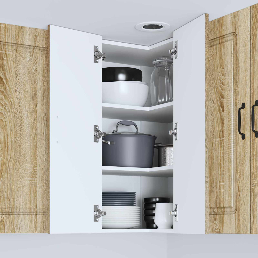 vidaXL 2 Door Sonoma Oak Kitchen Wall Corner Cabinet Image 9