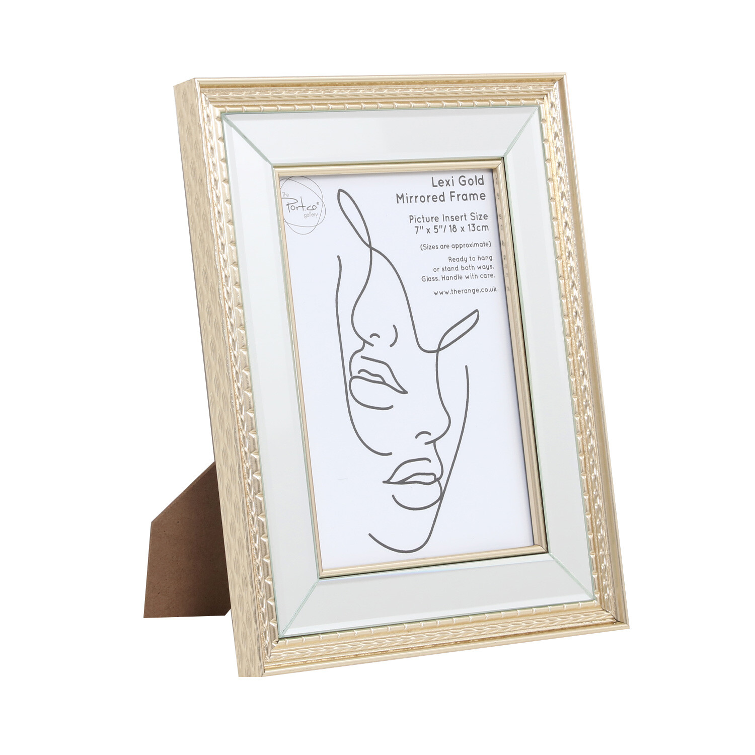 Lexi Gold Mirrored Frame - Gold / 7 x 5in Image 2