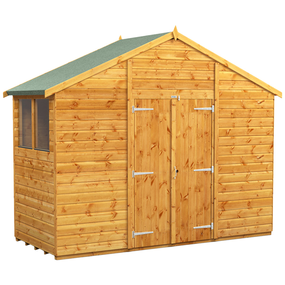 Power Sheds 4 x 10ft Double Door Apex Wooden Shed with Window Image 1