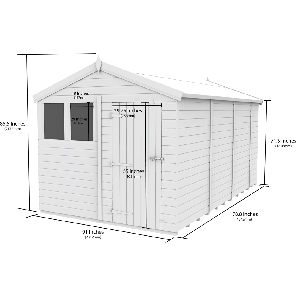 DIY Sheds 8 x 15ft Tongue and Groove Timber Apex Garden Shed Image 9