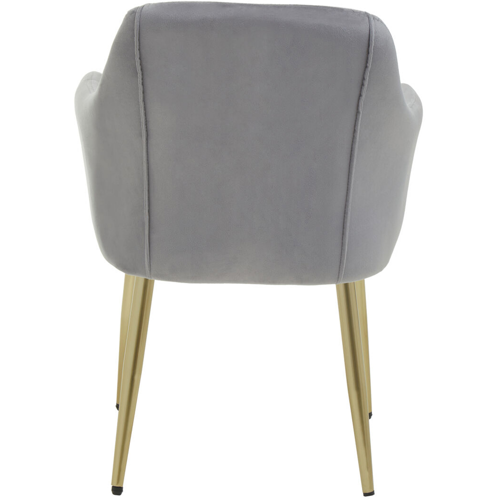 Premier Housewares Darcy Gold and Grey Velvet Dining Chair Image 3