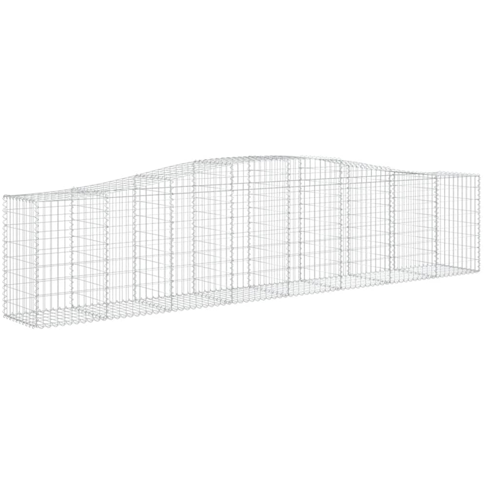 vidaXL Silver Galvanised Iron Gabion Basket 400 x 50 x 80/100cm 25 Pack Image 1