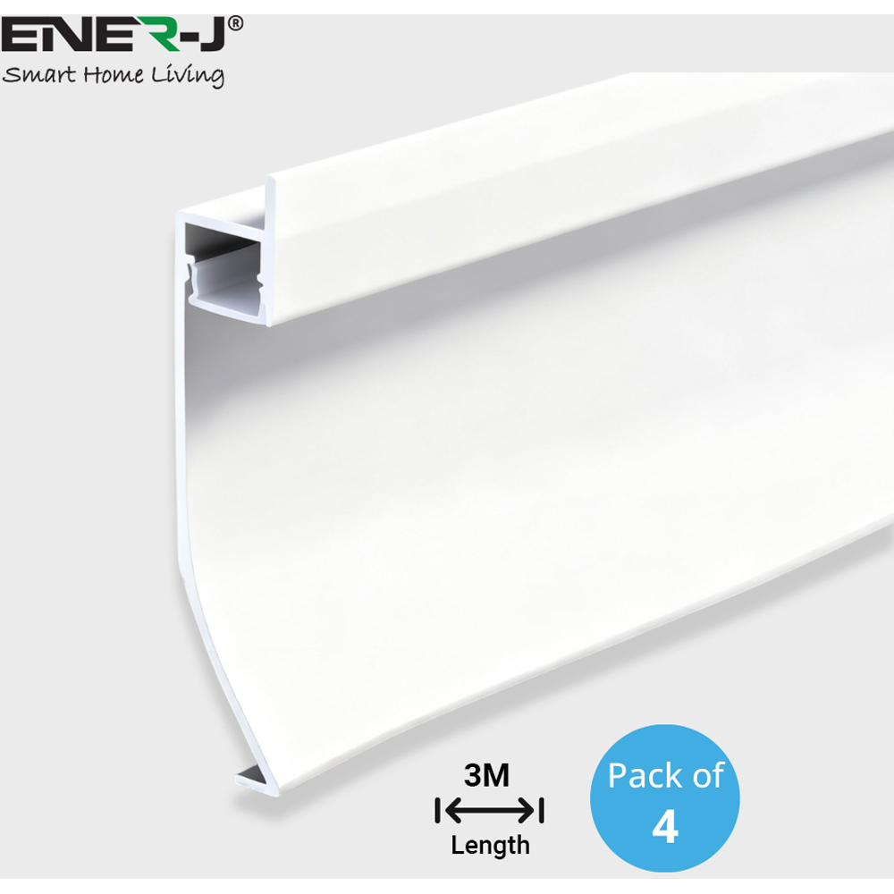 ENER-J 71.3mm Aluminium Skirting Profile with Rounded Edge 3m Image 2