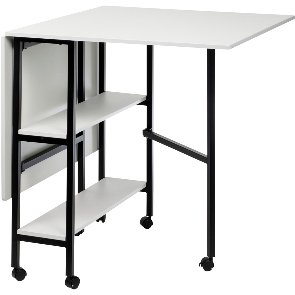 Sewing Online WC1012 2 Shelf White and Black Foldable Quilting and Fabric Cutting Table Image 5